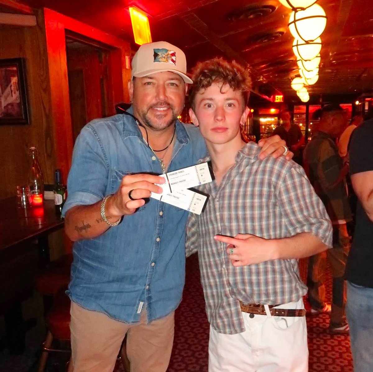 Jason_Aldean's tweet photo. Pretty cool getting to see Keller Kennedy in Stranger Things while we were in NYC. I’ve known Keller since he was born. His dad’s been playing bass with me for almost 30 years, so it was pretty special to see him up there doing his thing. Proud of you, Keller! https://t.co/LagmeV1w0P