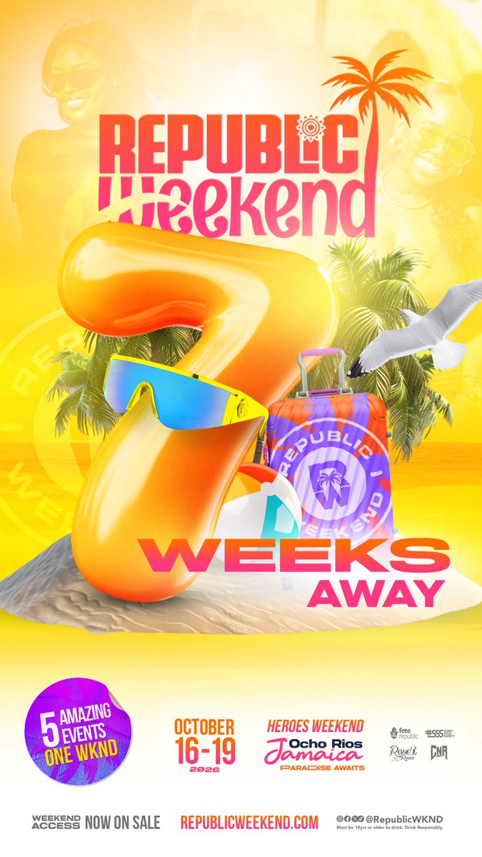 RepublicWknd's tweet photo. 7 weeks until we pack the bag, tell everybody “see you Tuesday” and disappear to Ochi for Heroes Weekend. 😭✈️🌴

5 events. 4 days.

Republic Weekend is CLOSE close.

#RepublicWKND #HeroesWeekend https://t.co/5rO9hfnUQW