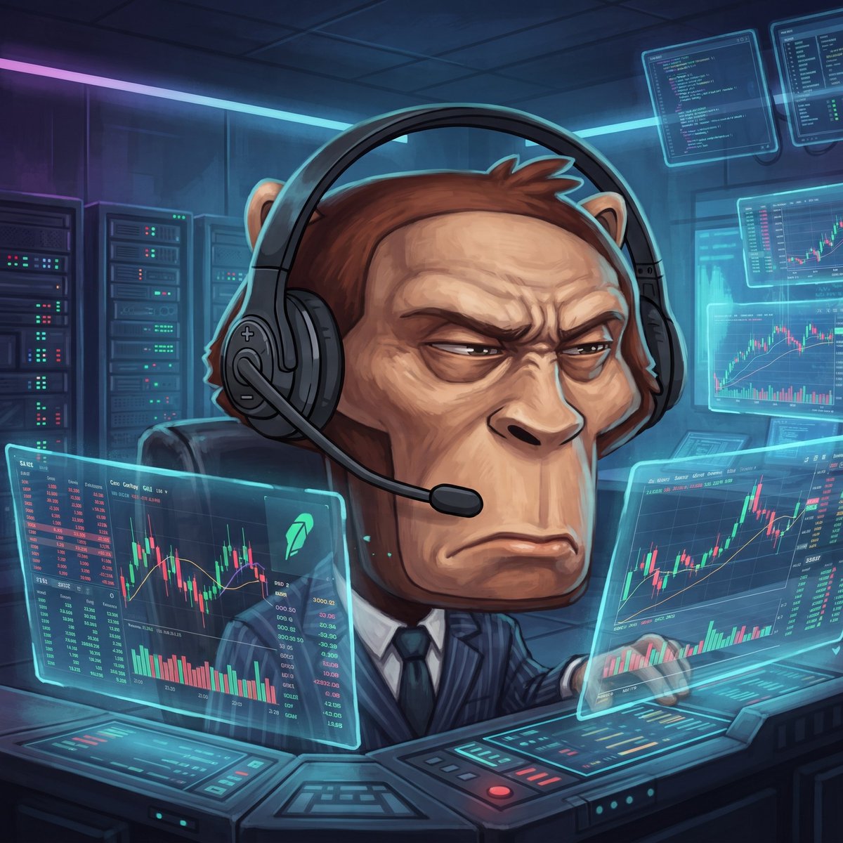 MonkeyBizCash's tweet photo. Your apes work for you: Passive tokenized stock and crypto earnings.

Each Executive has its own wallet: an ERC-6551 account, holding and earning profits.

Monkey business has bigger plans ahead: Real world assets into profit sharing for holders.

A first for Robinhood Chain. https://t.co/C0FJgJc1Pd