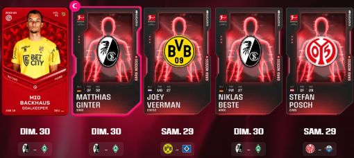 Jonibigood_'s tweet photo. Et c'est parti 🚀! Voici mes teams en Leaderboard Bundesliga🇩🇪🏆.

Je mise fort sur un énorme match de Dortmund, un faux pas du Bayern, et des joueurs en qui je crois fort !

Bonne GW à tous les amis, régalons nous ! Merci @Sorare pour avoir créé ce jeu absolument magnifique 🥰 https://t.co/21hdWyPhVo