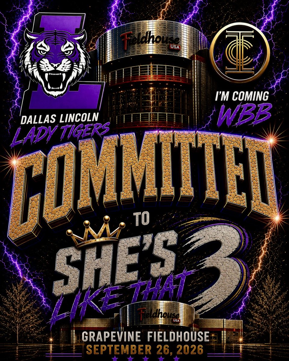 CourtVision2030's tweet photo. 📍 ON THE SCHEDULE

Courtney Diggs | 5’8” Guard | 2030
Dallas Lincoln Lady Tigers

🏀 She’s Like That 3
📅 September 26, 2026
📍 Grapevine Fieldhouse

Looking forward to competing alongside my Lincoln teammates.

@TXHSGBB

#ClassOf2030 #WBBRecruiting #basketball #TexasBasketball https://t.co/TJuzYOpuOb