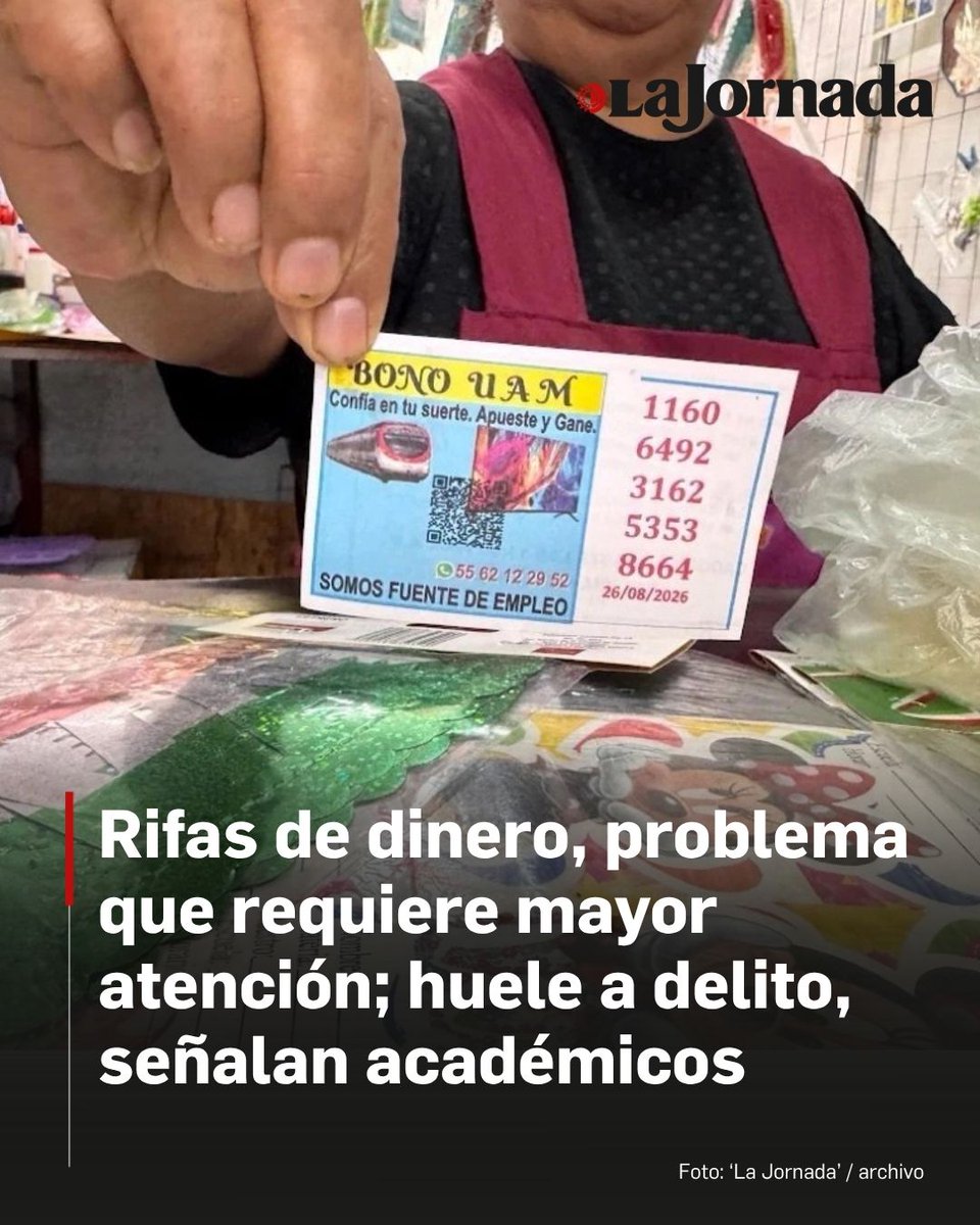 LaJornada's tweet photo. 💸 ⭕️ Las rifas de dinero que realizan personas originarias de Colombia en colonias de la alcaldía Iztapalapa, así como en calles del Centro Histórico y en el municipio de Chiconcuac, estado de México, requiere la atención de “la mesa de Seguridad Nacional”, porque puede tener “raíces internacionales, y no entenderlo como el delincuente aislado”, señala académico de la UNAM.

No sólo son rifas, sino que otros grupos, también colombianos, realizan préstamos conocidos como 'gota a gota', con intereses impagables, e incurren en fraudes digitales 'montadeudas'.

Lee más aquí 👇
https://t.co/am12Qft5qO
