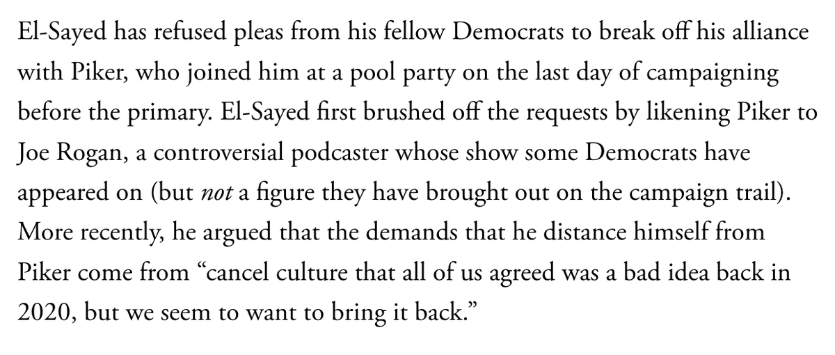 jonathanchait's tweet photo. Piker is to El-Sayed as Carlson is to Vance https://t.co/ywgdV2i6a9 https://t.co/44wmH13PxY