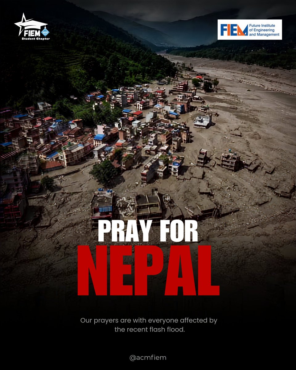 acmfiem's tweet photo. Nepal, our thoughts are with you.

We extend our deepest condolences to everyone affected, and keep those still missing, their families, and those working tirelessly in rescue and relief in our thoughts.

#FIEMACMStudentChapter https://t.co/86F9oNTVbB