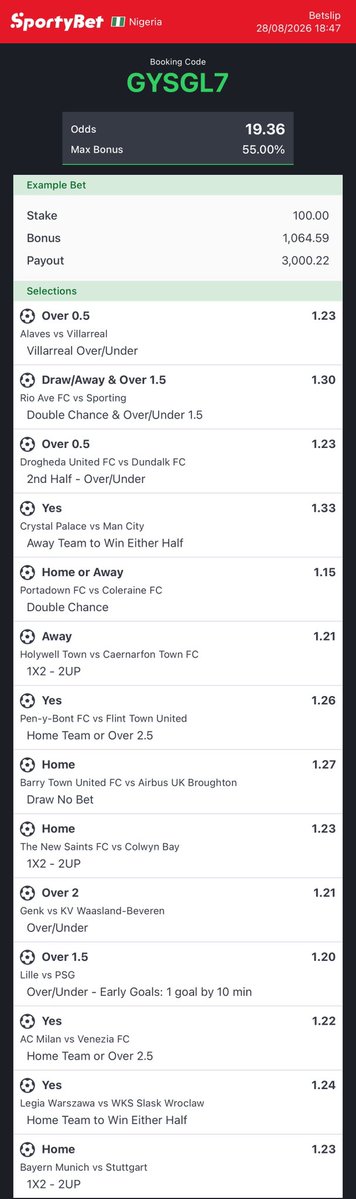 BettingTipsMan's tweet photo. GYSGL7

Edited 10 odds ➡️ https://t.co/SmNEb98dQS https://t.co/SMmbKSpNbY