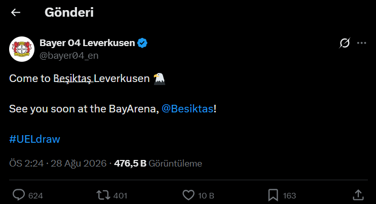 softwareozi's tweet photo. Beşiktaş'ın üstünü çizen Leverkusen gelen tepkilerden sonra paylaşımı düzenlemek zorunda kaldı. ! https://t.co/04O6hpfFIE