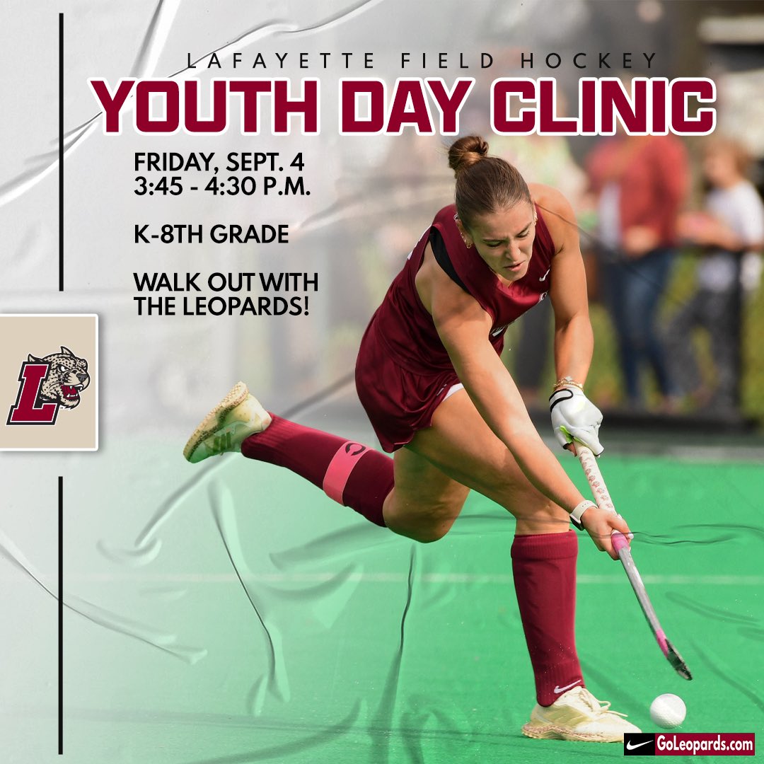 LafayetteFH's tweet photo. 🐆YOUTH NIGHT!🏑
Join us Friday, September 4 for our annual Youth Night Clinic before the Leopards take on Temple at 6 PM!
Stick around after the clinic to join the Leopards for the walkout & National Anthem!
Register for the clinic here: https://t.co/6CR4O7NzPK
#RollPards https://t.co/aKBrSvP5cL
