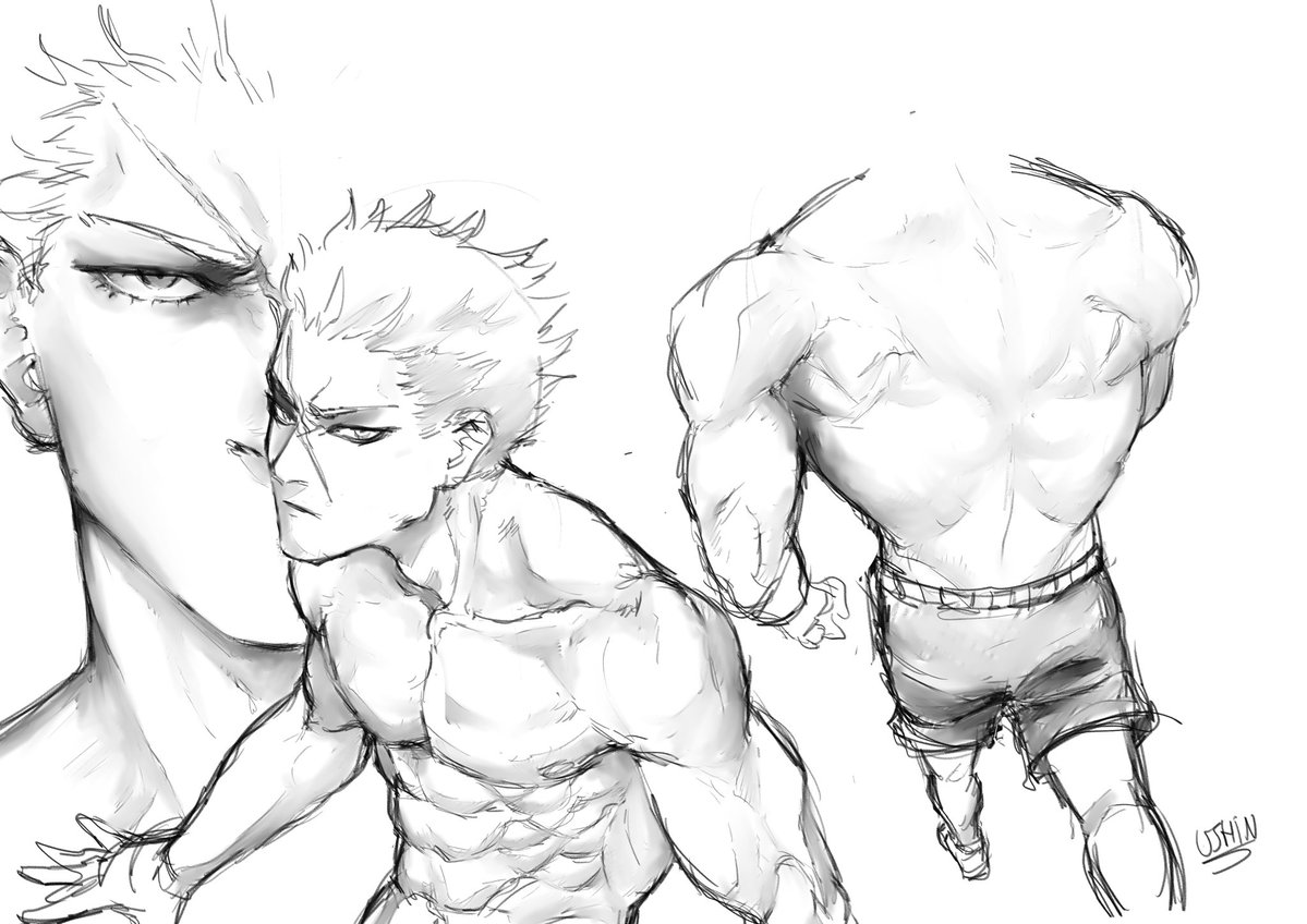 Ushin_ytb's tweet photo. Lil Garou sketch 🙂‍↕️ last chapters of opm were peak  #opm #sketch #garou https://t.co/OZuB23gUbP