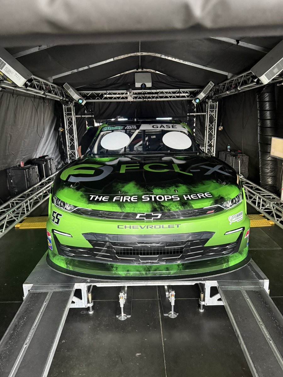 JoeyGaseRacing's tweet photo. Good tech day yesterday for our @Fullcircleli car! Now today we have NASCAR O’Reilly Series Qualifying, NASCAR Cup Series Qualifying and tonight the NASCAR O’Reilly Series race!

@NFPA 
@AlarmTechInc 
@MyFlexPower 
@MystikLubes 
@unitedrvs 
@EscapeRVrental https://t.co/xgGkhczIt5