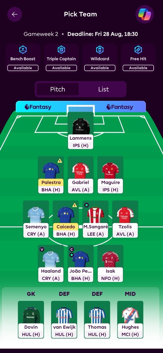 Smigleee's tweet photo. @TheFPLStudy i think i made i mistake transferring sangaré for rice after gw1 buh wdy think?
plus thoughts on conventry defense? https://t.co/ffCYqzZKda