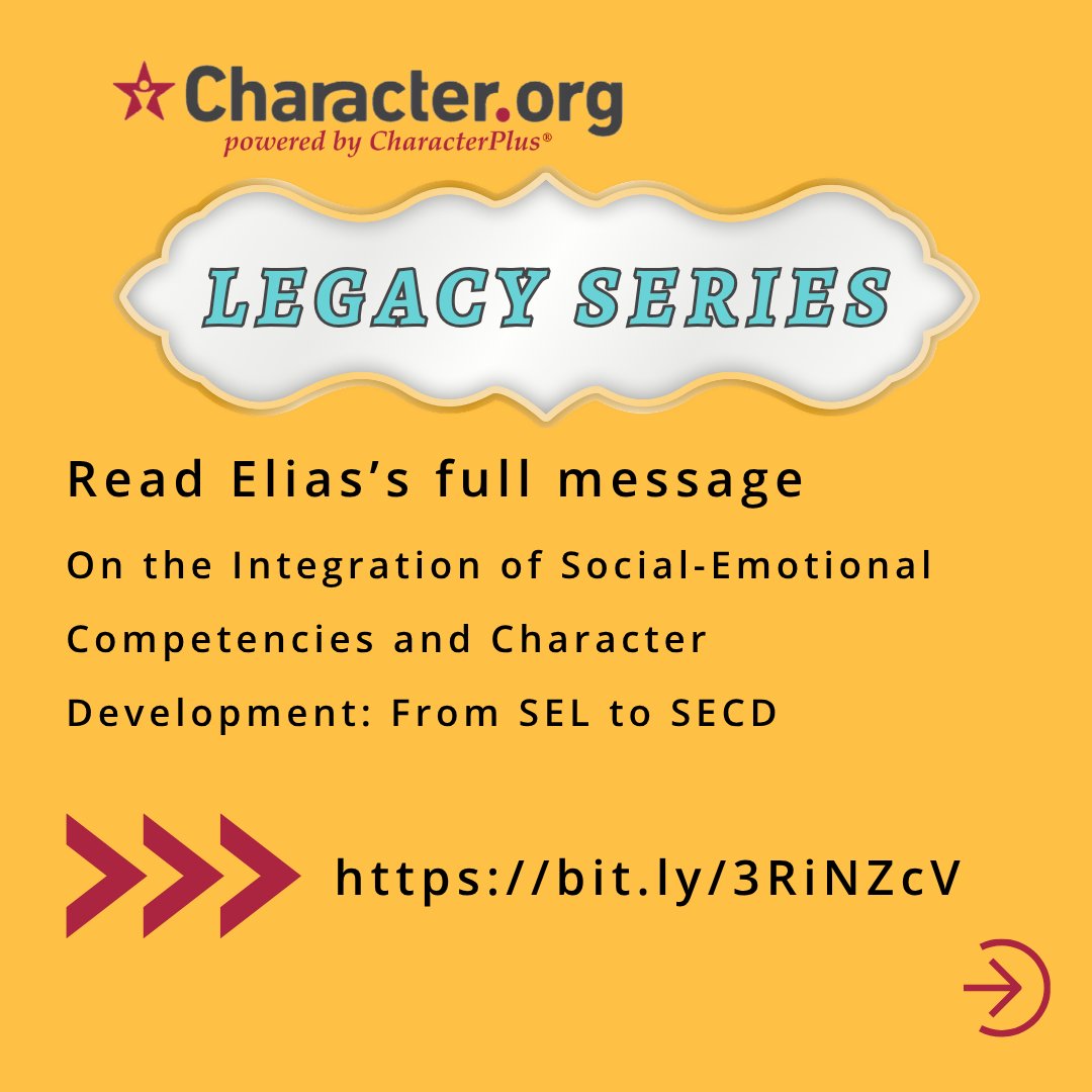 CharacterDotOrg's tweet photo. ICYMI: Our latest Legacy Series features Dr. Maurice (Mo) Elias on the evolution of social-emotional learning and why these foundational skills still matter.

Subscribe for future features:
https://t.co/RbXjzU2uGe

#LegacySeries #CharacterEducation https://t.co/bOwL4KRK9E