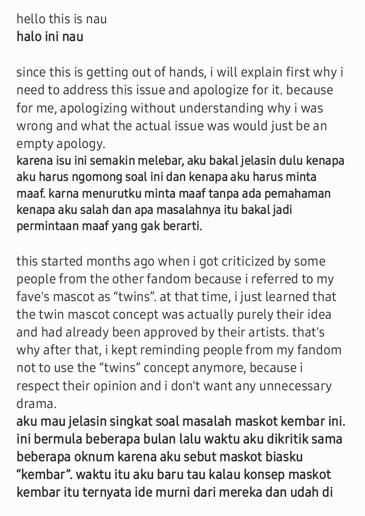 dazedken's tweet photo. so this apology letter issued by me. i am deeply apologize to the all parties involved. 🙏🤍

regards, nau. https://t.co/Mc4QVxIRVT