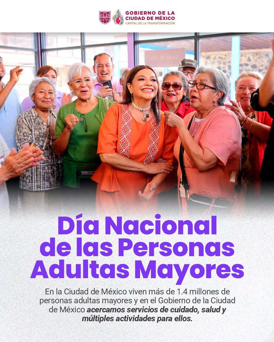 ClaraBrugadaM's tweet photo. En la #CapitalDeLaTransformación reconocemos la experiencia, las historias y todo lo que las personas adultas mayores han aportado a lo largo de su vida y trabajamos para garantizar sus derechos, bienestar y una vida plena. https://t.co/hxKlZAmU3Y