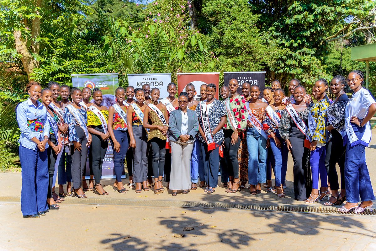 misstourismUga's tweet photo. The Miss Tourism Uganda finalists welcomed Jacqueline Besigye Nyirachiza, Commissioner for Museums, Ministry of Tourism, Wildlife and Antiquities, at boot camp. 👑

A meaningful moment as the finalists continue their journey.

#MissTourismUganda #UgandaTourism https://t.co/7thhxJotk6