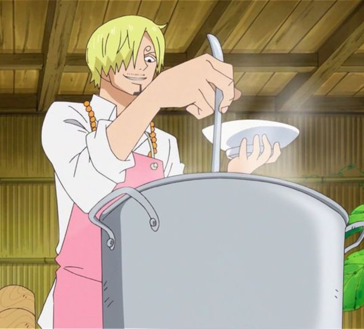 jamieluvsanji's tweet photo. sanji and his adorable pink aprons🥹 https://t.co/BEQMJSYZmA