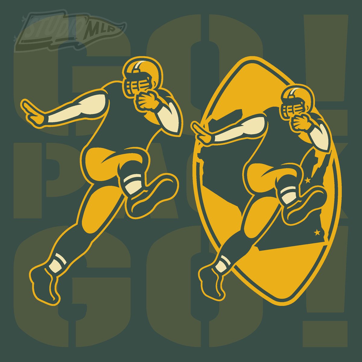 MLR_Studios's tweet photo. lil @packers logo revamp using the primary, throwback, and rivalry color schemes 

#GoPackGo https://t.co/FHFkJx0d7u