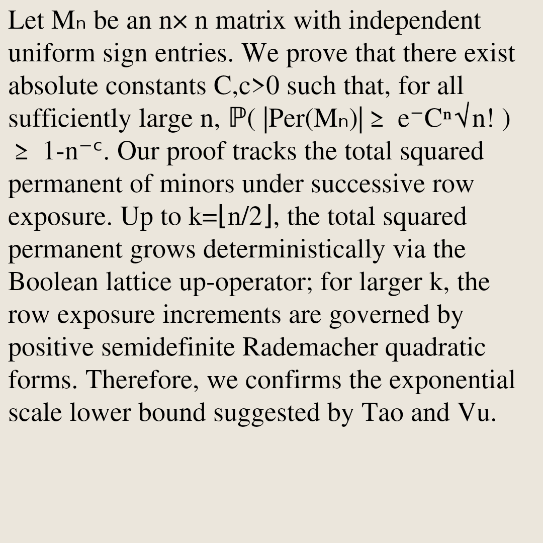 NHWK's tweet photo. An Exponential Lower Bound for the Permanent of Random Bernoulli Matrix

Yiming Chen
https://t.co/r9KDvYe8Cd [𝚖𝚊𝚝𝚑.𝙿𝚁] https://t.co/q4PfwWYAef
