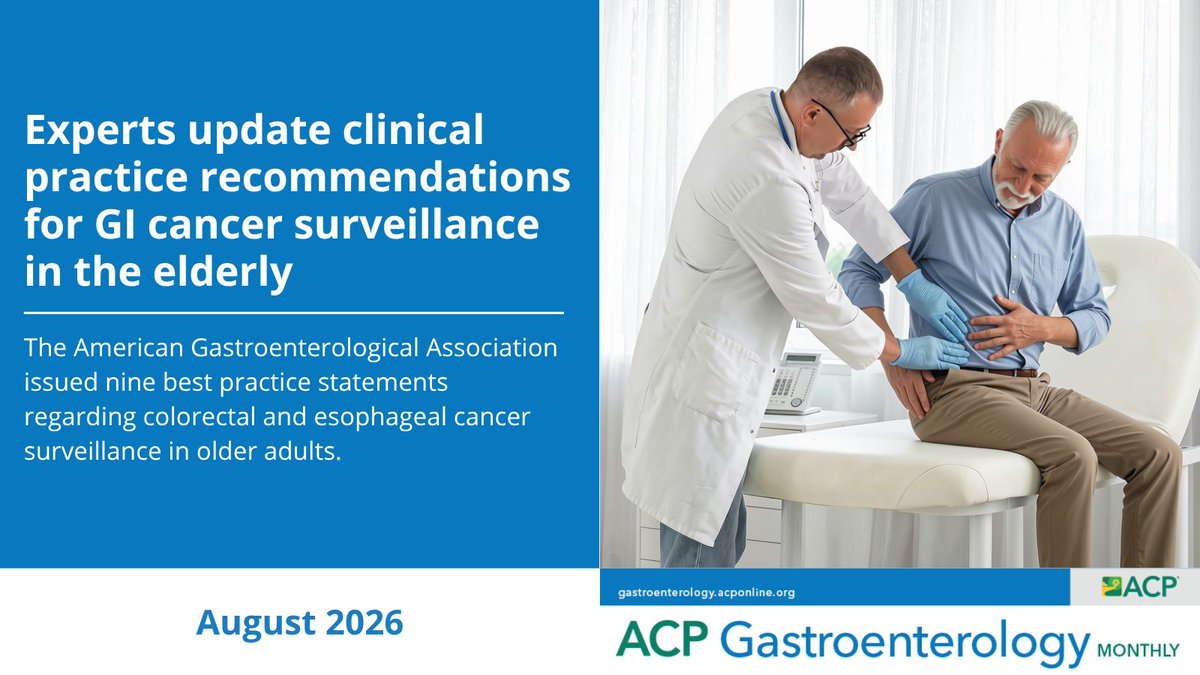 ACPIMPhysicians's tweet photo. The latest in ACP Gastroenterology Monthly: https://t.co/jogmhPcAyZ
🔹 Experts update clinical practice recommendations for GI cancer surveillance in the elderly
🔹 Psyllium fiber can improve outcomes in IBS, review finds
🔹 Spotlight on Lynch syndrome https://t.co/4CSUhDElRi