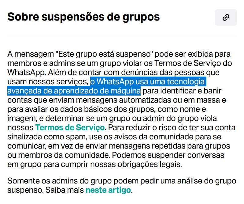 leonnix009z's tweet photo. Thats some real shit @WhatsApp, usando IA para ler nossas conversas e banir grupinhos de bloco de notas? Que falta de respeito em. Mensagem bonita pra ler no "Saiba mais" quando você tem seu grupo privado banido do nada. https://t.co/UnhuQwqLUP