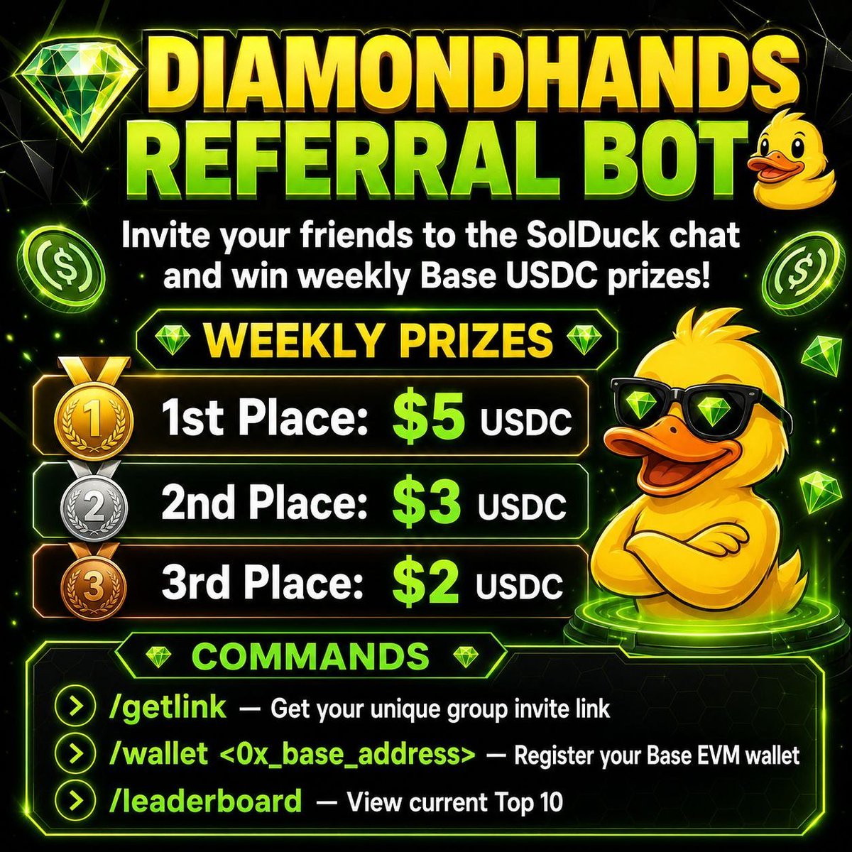 Vickie_CT's tweet photo. @JR5_Crypto $5, $3, or $2 weekly prizes, small competition, but definitely a fun community incentive. $SOLDUCK 

CA: HNCz9mGVK7hJwmR5PBJYCVnCiACNtbqTADuBeG6spump

X: @SolDuck_

TG: https://t.co/Lq8cjHBSUD https://t.co/5J53UnCf1B