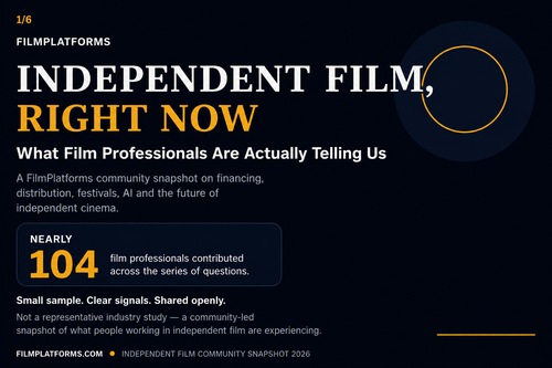 FilmPlatforms's tweet photo. What does independent filmmaking look like in 2026? 🎬

Nearly 104 film professionals shared their views on financing, distribution, festivals, AI and the future of independent cinema.

Read the FilmPlatforms Community Snapshot:
https://t.co/9MNnFGYsGV
#Independent#FilmIndustry https://t.co/6yH18GyOA7