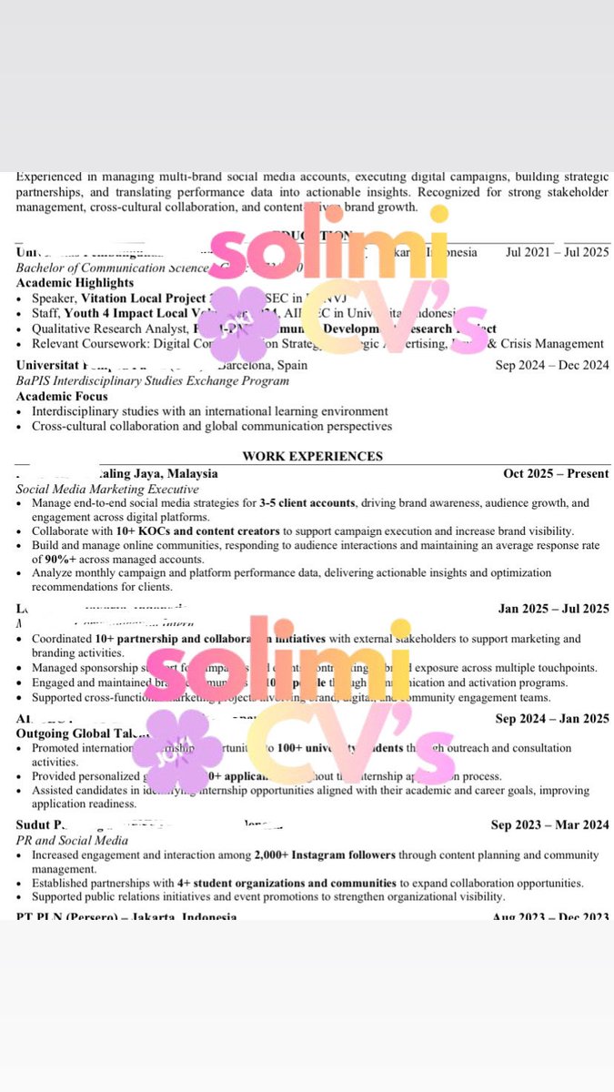 seeequoia's tweet photo. CV ATS 20ribu bisa tembuss lagi??!
—ada cust update CV karena hamdlaah lolos bekerja setelah bikin CV di aku
💌handle recruiter aktif 2,8th, FREE konsul dan revise
🍒pengerjaan 3-4 jam done! payment di akhir, include pdf&amp;word free
#zonauang #zonajajan https://t.co/3l3v8zXZss