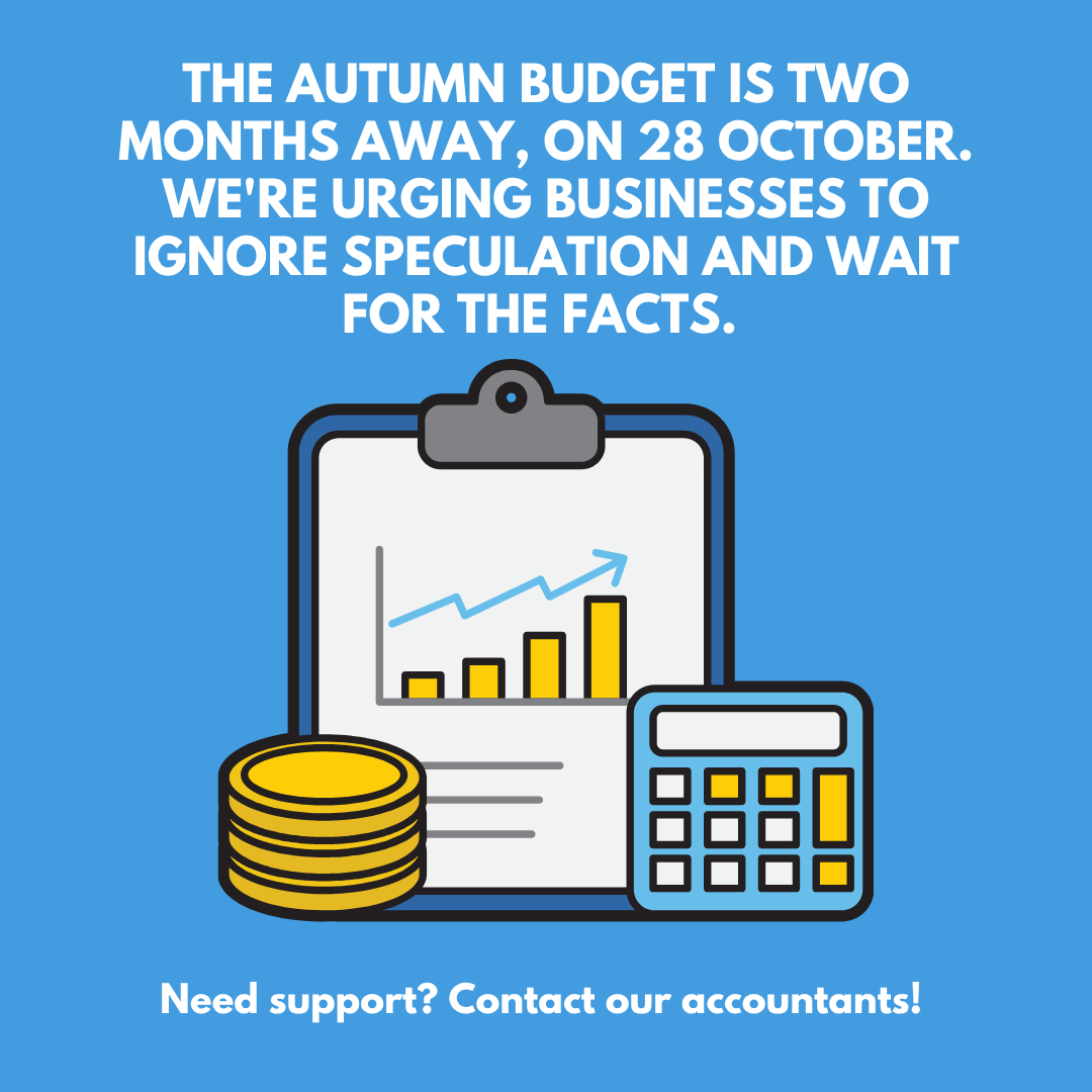 walkerbegley's tweet photo. The Autumn Budget is two months away, on 28 October. While many are curious about what the new Chancellor will announce, we're urging businesses to ignore speculation and wait for the facts. 

Need support? Contact our accountants! https://t.co/RukjmloXGr