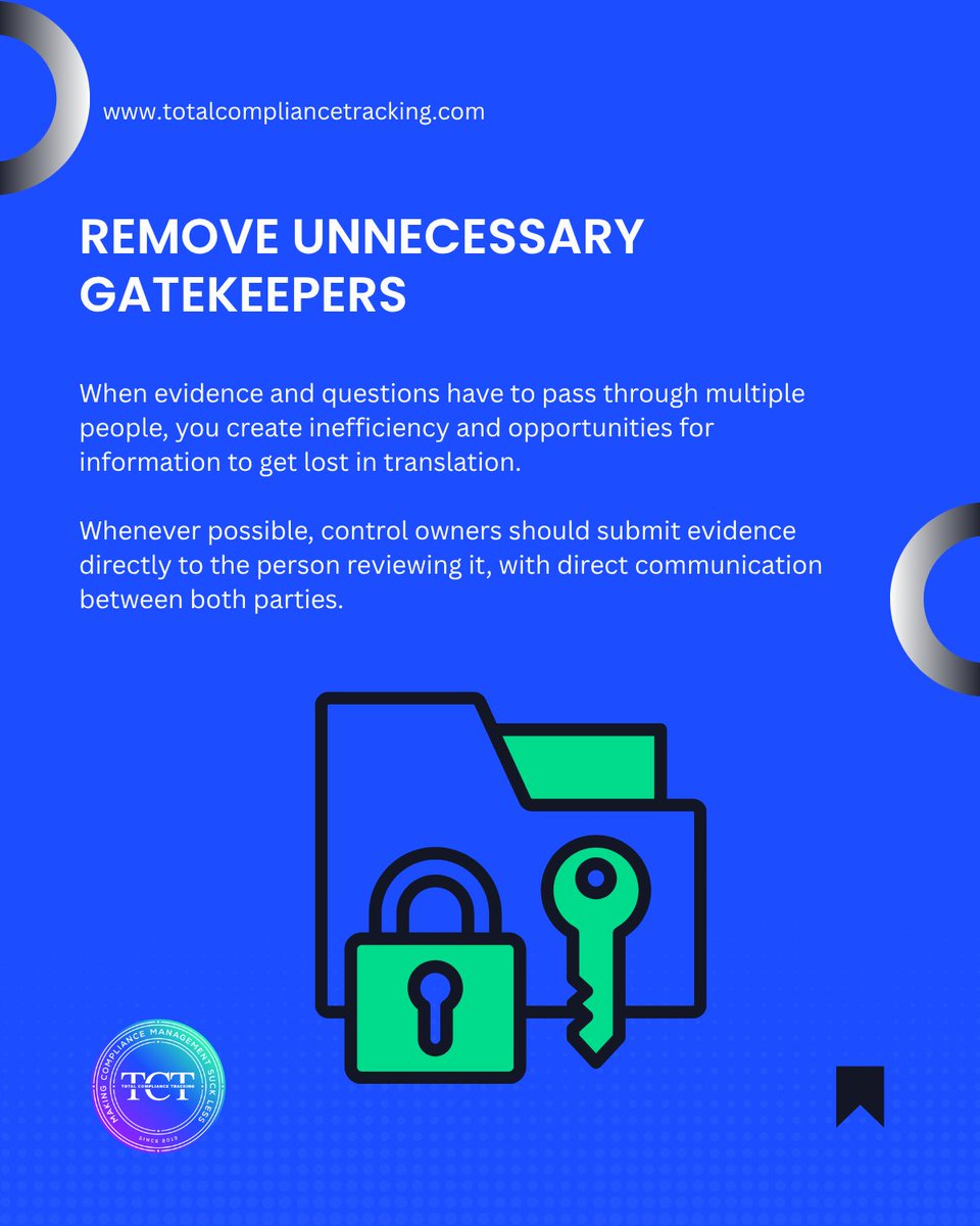 GetTCT's tweet photo. An effective compliance program takes more than getting across the finish line.

The right expertise, clear responsibilities, efficient workflows, and direct communication can help your organization manage compliance more effectively.

https://t.co/OitjQQmzOm https://t.co/dFVmfzlnAu