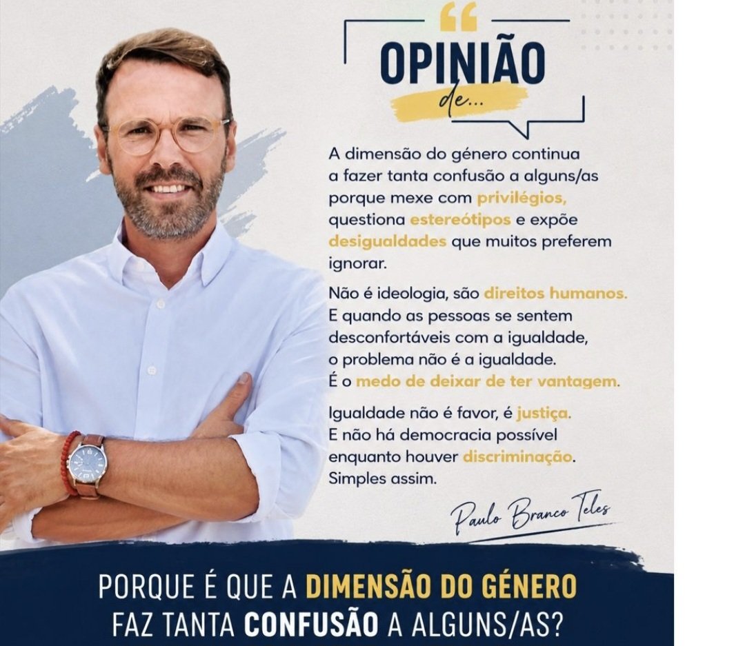 BrancoTeles's tweet photo. Questionar estereótipos e desigualdades pode causar desconforto. Mas a igualdade não retira direitos a ninguém. Alarga-os.

#IgualdadeDeGénero #DireitosHumanos #Igualdade #Inclusão #NãoDiscriminação https://t.co/Qs1ryjgJ85