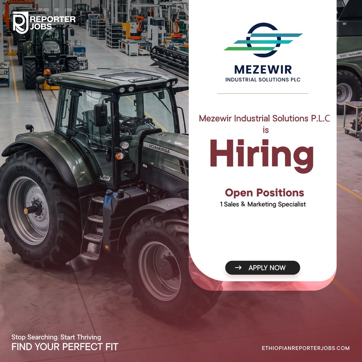 EthReporterjobs's tweet photo. 𝐍𝐎𝐖 𝐇𝐈𝐑𝐈𝐍𝐆 | 𝐌𝐄𝐙𝐄𝐖𝐈𝐑 𝐈𝐍𝐃𝐔𝐒𝐓𝐑𝐈𝐀𝐋 𝐒𝐎𝐋𝐔𝐓𝐈𝐎𝐍𝐒 𝐏.𝐋.𝐂

Mezewir Industrial Solutions PLC is recruiting qualified Sales &amp; Marketing Specialist professional

Explore the opportunities and apply via Reporter Jobs.

👉 https://t.co/Z0idE1sgrZ https://t.co/fcVlxC4lYx