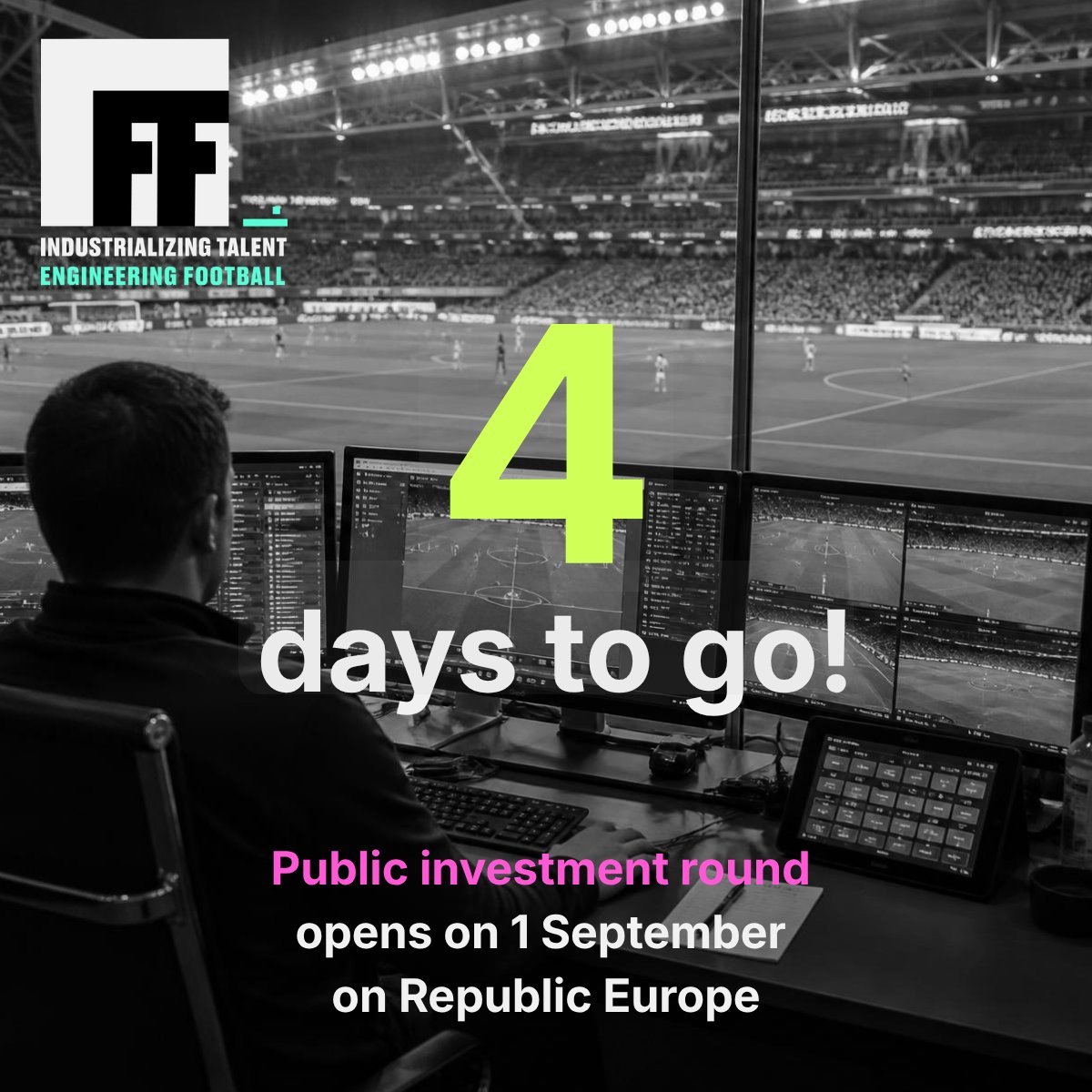 TheTFFGroup's tweet photo. TFF investment opportunity: four days to go!🗓️

How about 80% of our set funding target reached before the public crowdfunding round even opens?

On 1 September, everyone can be a part of it and invest on @join_r_europe https://t.co/NXRRpHrhYb
