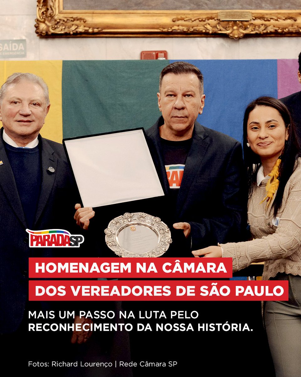paradasp's tweet photo. Um dia especial para a nossa comunidade. 🏛️🏳️🌈
A Parada SP foi homenageada na Câmara dos Vereadores.
Mais um passo rumo ao reconhecimento como patrimônio cultural.
Arraste para o lado e veja como foi! ➡️
#ParadaSP #OrgulhoLGBT #PatrimônioCultural https://t.co/MBpMYN0r8l