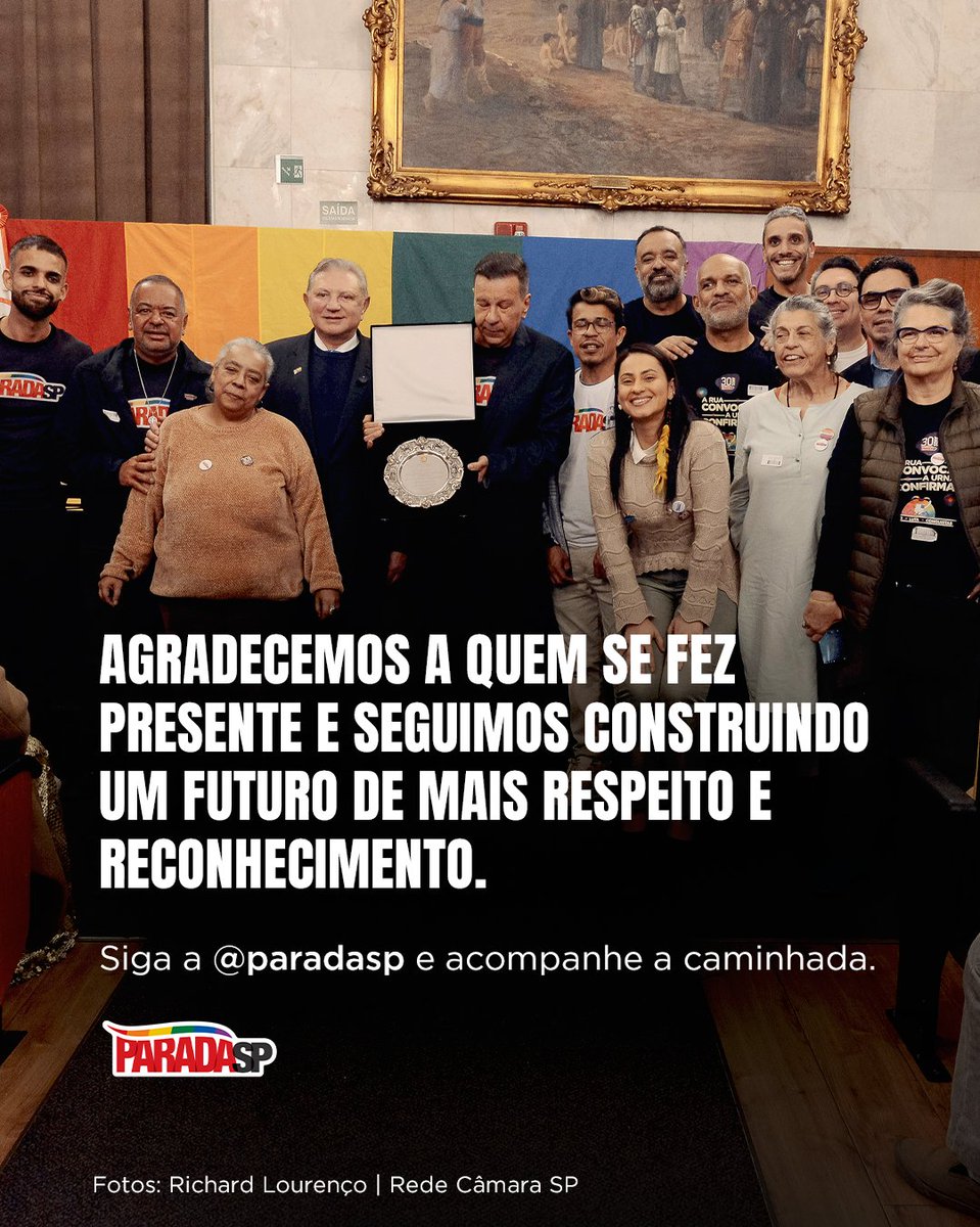 paradasp's tweet photo. Um dia especial para a nossa comunidade. 🏛️🏳️🌈
A Parada SP foi homenageada na Câmara dos Vereadores.
Mais um passo rumo ao reconhecimento como patrimônio cultural.
Arraste para o lado e veja como foi! ➡️
#ParadaSP #OrgulhoLGBT #PatrimônioCultural https://t.co/MBpMYN0r8l