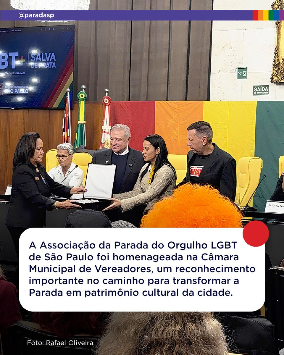 paradasp's tweet photo. Um dia especial para a nossa comunidade. 🏛️🏳️🌈
A Parada SP foi homenageada na Câmara dos Vereadores.
Mais um passo rumo ao reconhecimento como patrimônio cultural.
Arraste para o lado e veja como foi! ➡️
#ParadaSP #OrgulhoLGBT #PatrimônioCultural https://t.co/MBpMYN0r8l