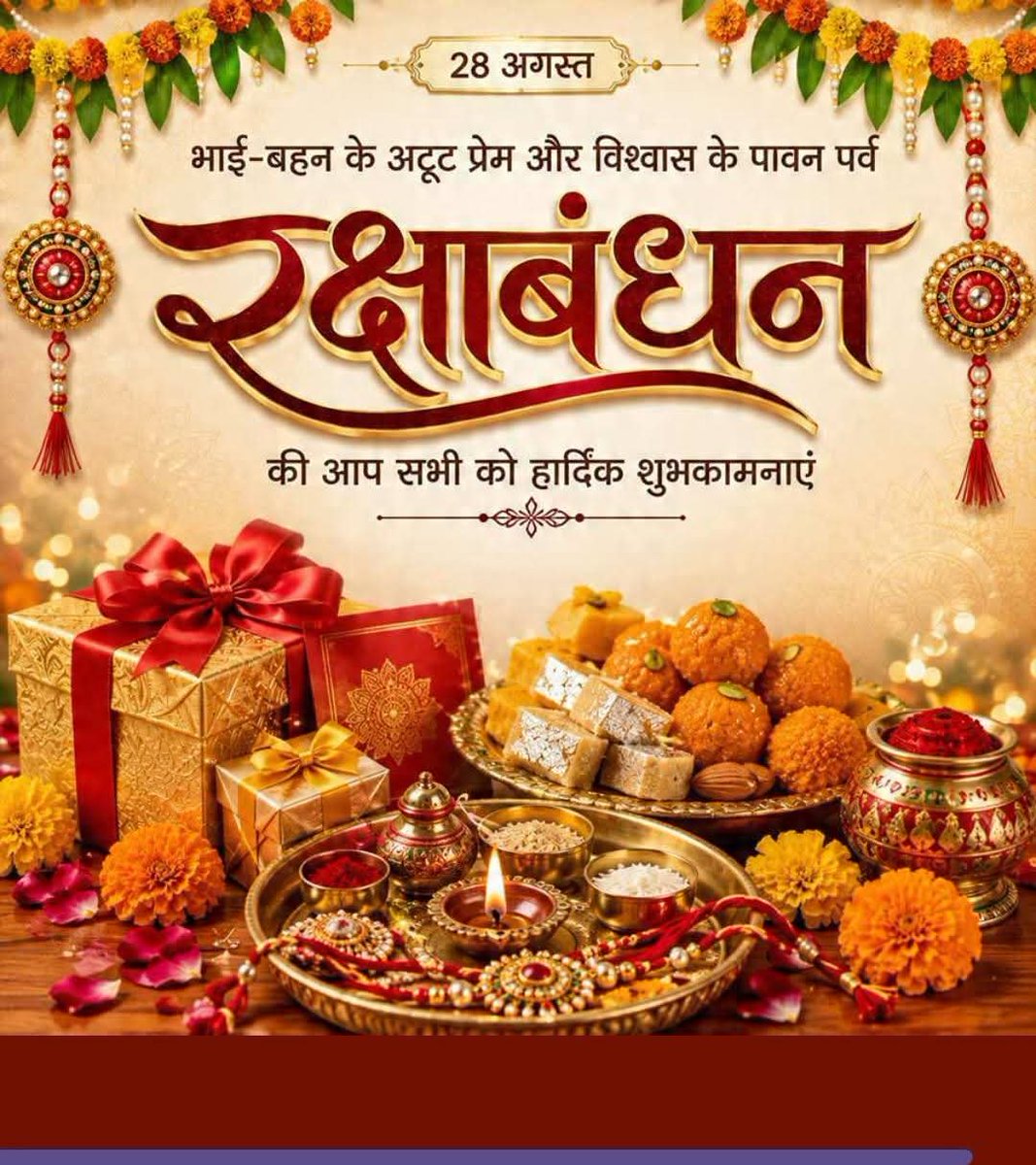 archimishra's tweet photo. *येन बद्धो बली राजा, दानवेन्द्रो महाबलः।*
*तेन त्वामपि बध्नामि, रक्षे मा चल मा चल॥*
बहन है तो त्यौहार है।
भाई-बहन के अटूट प्रेम, विश्वास और स्नेह का पावन पर्व रक्षाबंधन सभी देशवासियों को रक्षाबंधन की हार्दिक बधाई एवं शुभकामनाएं। 🙏 Happy rakshabandhan https://t.co/NSomiLUvVk