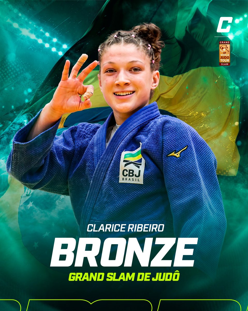 combate's tweet photo. 🥉 CLARISSE RIBEIRO NO PÓDIO!

Vitória por pontos no Grand Slam de Judô e 3º lugar para a brasileira! Com muita técnica, estratégia e raça, Clarisse garantiu seu lugar entre as melhores da competição. É PÓDIO! 🔥👏

#JudoNoCombate #GrandSlam #Judo #Combate #ClariceRibeiro https://t.co/ivdBapCuRL