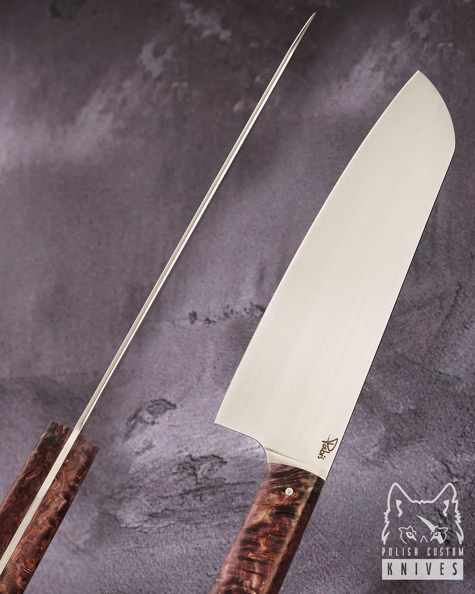 PolishKnives's tweet photo. 🔪 Pabiś Knives Santoku 180 #49 — Böhler M390 at 62 HRC, handmade satin finish and a beautiful Karelian Birch Burl handle. Just 163 g of balance, precision and Polish craftsmanship.

https://t.co/UWaWBZu31C

#PabisKnives #Santoku #M390 #KitchenKnife https://t.co/loV7Jd0sXs
