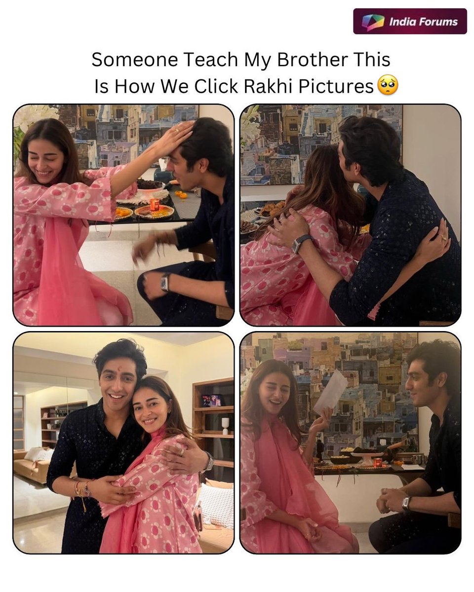 indiaforums's tweet photo. Ananya Panday shares adorable Raksha Bandhan moments with brother Ahaan Panday, giving us all the sibling love and festive feels!❤️🥺

.
.
.
 #AnanyaPanday #AhaanPanday #RakshaBandhan #SiblingLove #BrotherSisterLove #RakhiVibes  #IndiaForums https://t.co/Dp3DPNEdVQ