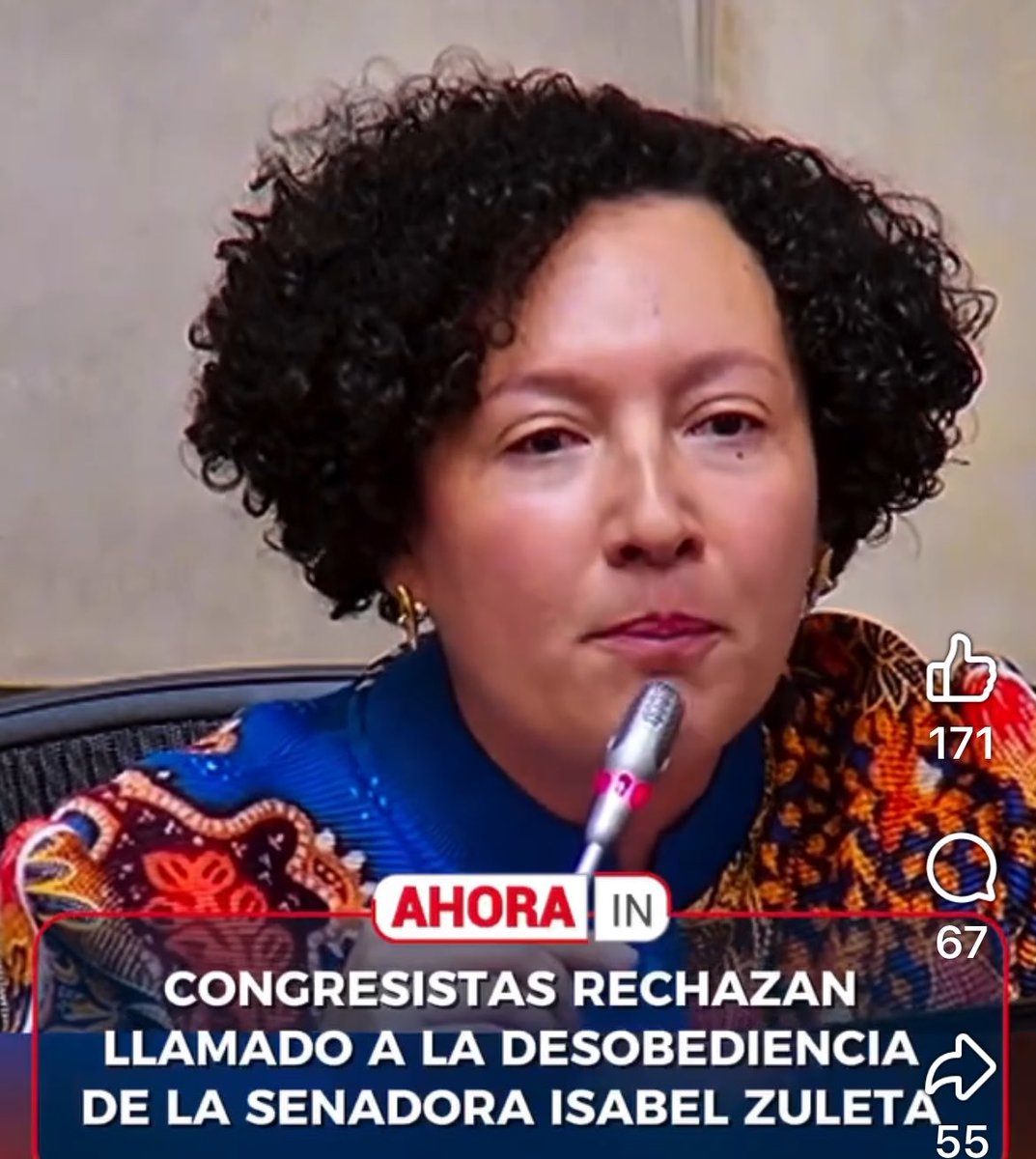 waldoalarconho1's tweet photo. Una investidura parlamentaria no le da el derecho a nadie de violar la ley ni de incitar a la fuerza pública a que desobedezca el mandato constitucional. Lo que hizo Isabel Zuleta, alias la brócoli en pleno Senado es un delito. Esta señora se burla reiteradamente de la justicia. https://t.co/TNMOEjxfxC