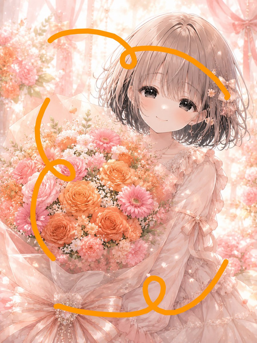 Ru2069_'s tweet photo. 【無償企画16弾】

花束を抱えたあなた。

1人用です

参加条件は、フォローしてること。

《テンプレ》
髪型→
髪色→
目の色→
性別→
花束の色→

これを書いてリプください

 #AIイラスト 
 #無償イラスト 
 #無償企画 
 #るぅからのお便り https://t.co/CnOIKmOPwO