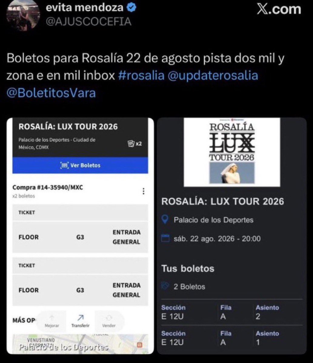 MtraShifu's tweet photo. ESTAFA

@AJUSCOCEFIA ESTAFA CON BOLETOS DE ROSALÍA Y KATSEYE

NO TIENE BOLETO DE #ROSALIA y #KATSEYE

NO CAIGAN. HASTA ME TIENE BLOQUEADA PORQUE LO QUEMO jajajaJAJA

 @BoletitosVara #auditorionacional @AuditorioMx #cdmx @katseyeworld @NewsKatseye @weversekatseye #rosalia https://t.co/8QJhf8nR6L