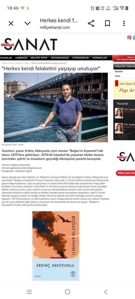 erdincakkoyunlu's tweet photo. Milliyet Sanat Dergisi röportajı. @milliyet_sanat @EverestKitap
#kitap
https://t.co/hJvf1RPLmz https://t.co/jdJ0cpfe22
