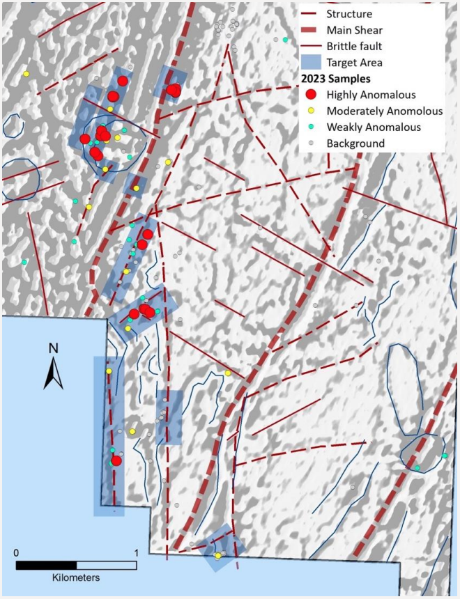 Scotia_Metals's tweet photo. ⚒️ @Scotia_Metals identified 5 spodumene boulder trains at its Acadia #Lithium Project, with 32 samples grading up to 3.40% Li₂O👇

These trains may point back to multiple bedrock sources - potentially an LCT pegmatite swarm - on Scotia’s ground.

$SMET $SMET.c https://t.co/y8OX3Dg3Lt