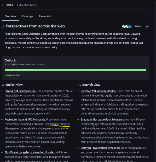 SoWal4Renner's tweet photo. @JonOksenholt made Gemini Bullish View side on $FMCC @googlefinance - nice. Best dashboard app on the WWW, aggregates far better news and info for the twins as opposed to @YahooFinance @tradingview etc https://t.co/afDfPeeXKJ