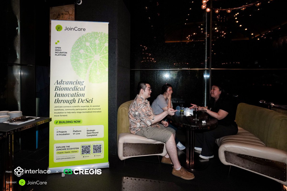 TheJoinCare's tweet photo. Last night, Hong Kong 🇭🇰 

We were proud to sponsor The Future Financial Landscape with @InterlaceMoney and @0xCregis.

Grateful to everyone who came through. 

Highlights from the night 👇 https://t.co/pkSw9owrAG