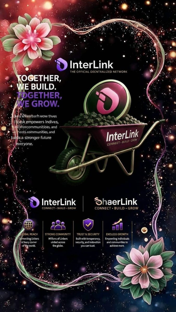 NaiduDhana63908's tweet photo. Together, we build and together, we grow a stronger future for everyone with InterLink and ShaerLink.
Join millions of Linkers  globe for endless growth, trust, and security!
​#InterLink #ShaerLink #CryptoCommunity #DecentralizedNetwork https://t.co/So0EtqlezA