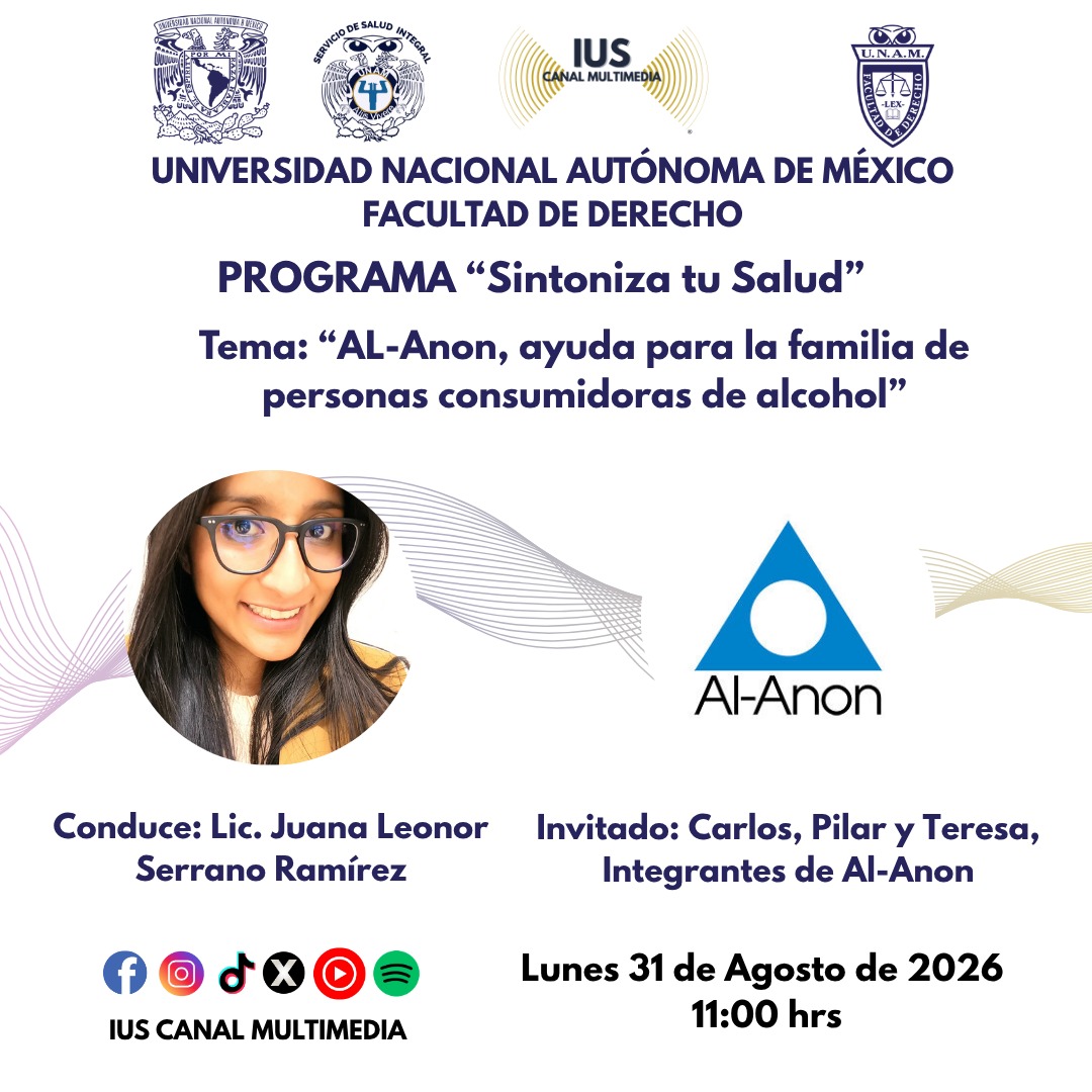 IUSCanalM's tweet photo. Cuando alguien tiene problemas con el alcohol, la familia también necesita apoyo. 💛

En #SintonizaTuSalud hablamos sobre Al-Anon y el apoyo a familiares y personas cercanas.

📅 Lunes 31 | 11:00 h
👉 https://t.co/1bKyLeZNzI
#AlAnon #Familia #Bienestar #UNAM #IUS https://t.co/GCNaz5LSbQ