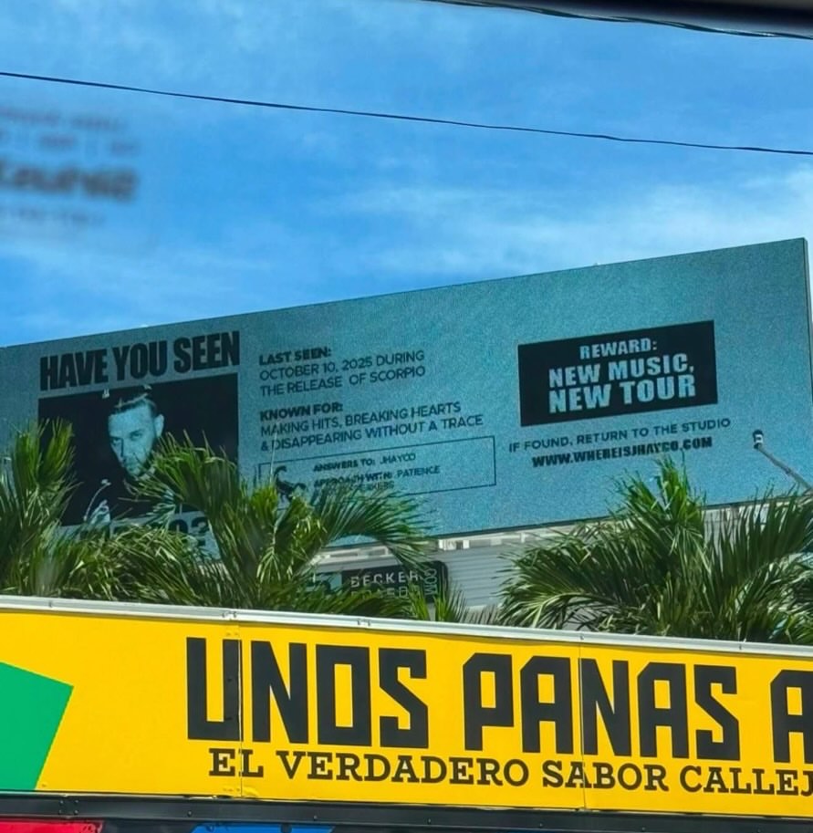 ElQaddyy's tweet photo. 🚨Aparecen carteles en Puerto Rico diciendo que Jhayco esta desaparecido desde 2025

La recompensa por encontrarlo es nueva música y tour, hemos vuelto 😭😭😭 https://t.co/hwUvzx54rj