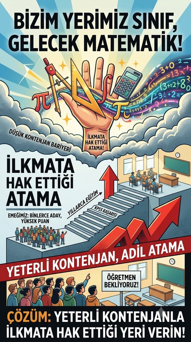 HASANOGTCGL's tweet photo. Okullardaki matematik açığı ve öğrencilerin nitelikli eğitime olan ihtiyacı ortadayken, en yüksek puanlarla bu mesleği seçen öğretmenlerin görmezden gelinmesini kabul etmiyoruz.

#ilkmat2500kontenjan https://t.co/Cu4TxBhQro