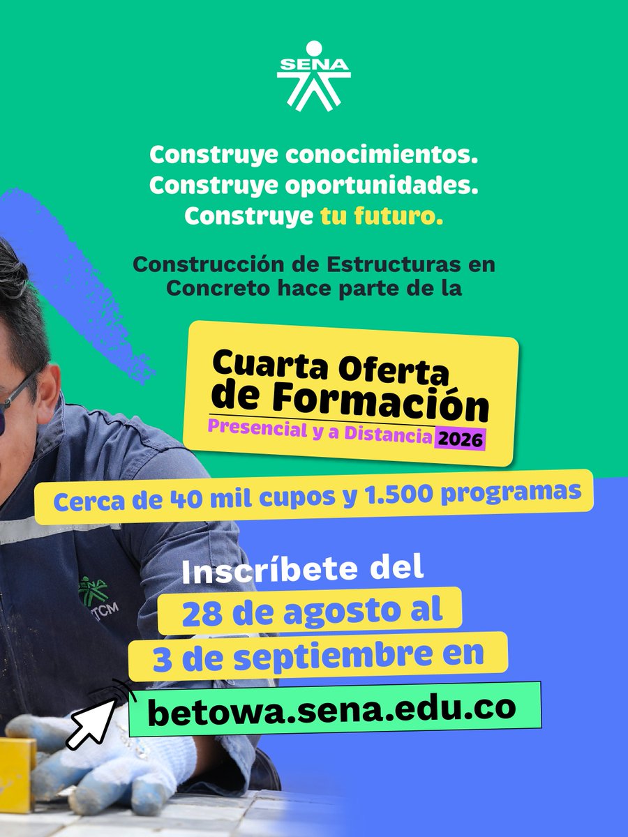 SenaAtlantico's tweet photo. Que no te cuenten que el SENA tiene oportunidades.
Compruébalo tú mismo.

Conoce los programas de la Convocatoria de Formación Presencial en 👉 https://t.co/8cEDClrU7b y prepárate para inscribirte.
#EstudiaEnElSENA 🤓 https://t.co/RPrhhpsDab